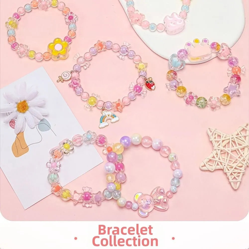 24 Grid DIY Handmade Beaded Kit Acrylic Creative Beads Bracelet Making Kit Cute Kawaii DIY Jewelry Making Kit Educational Craft