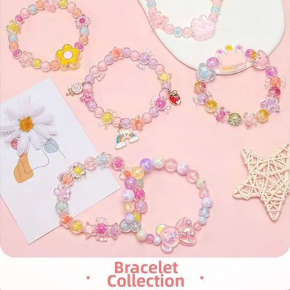 24 Grid DIY Handmade Beaded Kit Acrylic Creative Beads Bracelet Making Kit Cute Kawaii DIY Jewelry Making Kit Educational Craft