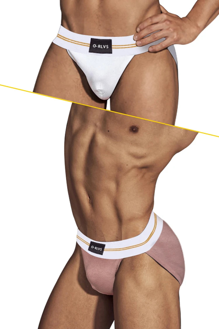 ORLVS Briefs Male Seamless Hip Design Mens Underwaer Super Large Wide 5cm Elastic Band Independent Codpiece Boy Short Pants
