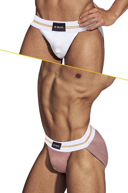 ORLVS Briefs Male Seamless Hip Design Mens Underwaer Super Large Wide 5cm Elastic Band Independent Codpiece Boy Short Pants