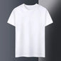 Summer Linen Set Men's Short Sleeve T-Shirt Tang Suit Style Casual Men's Wear Complete Set Lightweight Ice Silk Material