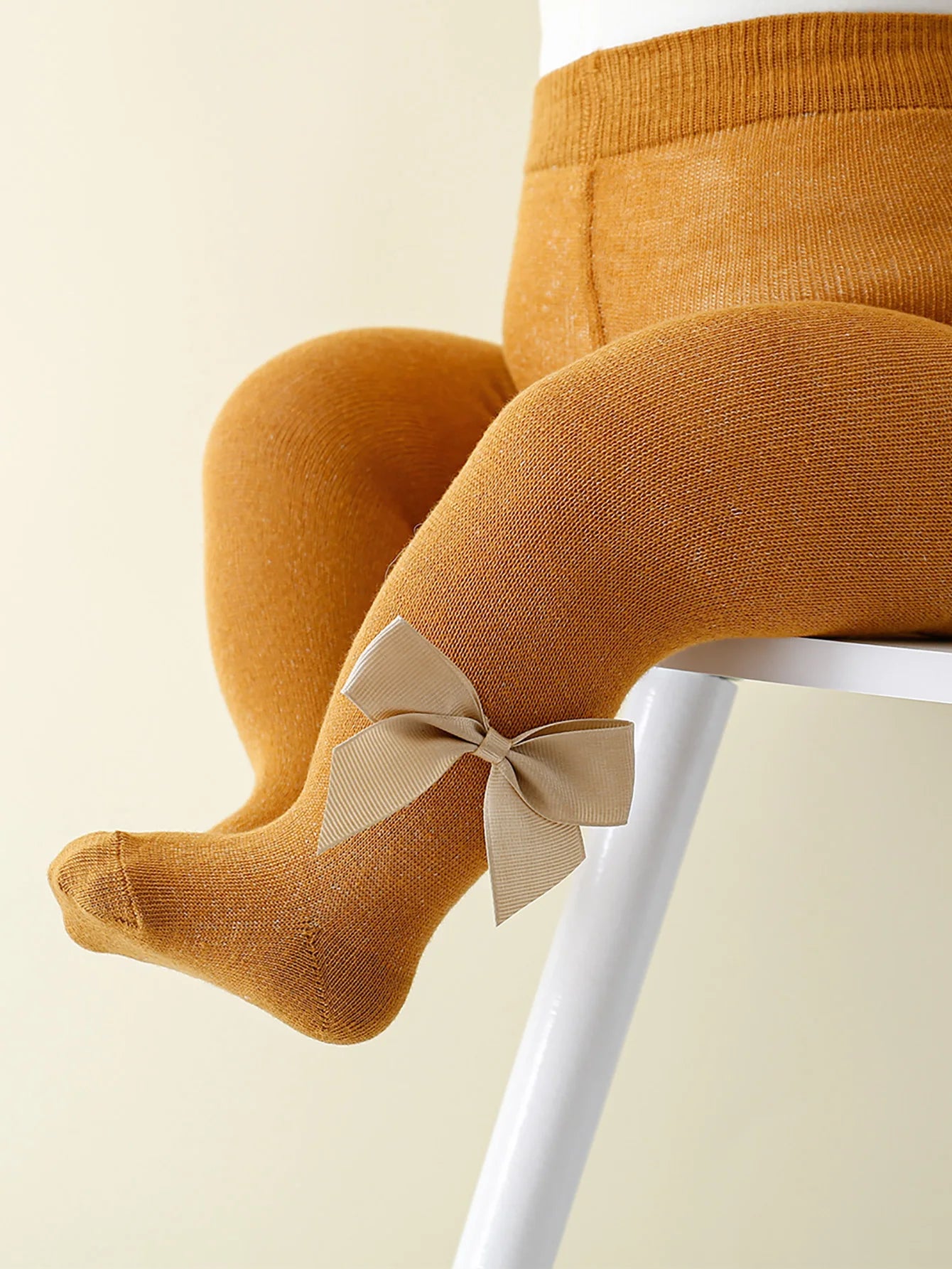 0-36 Month Baby Girls Solid Color Pantyhoses with Threaded Bowknots,Elastic Waist Leggings Tights for Casual Daily Spring Autumn