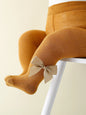 0-36 Month Baby Girls Solid Color Pantyhoses with Threaded Bowknots,Elastic Waist Leggings Tights for Casual Daily Spring Autumn
