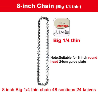 1/4 chainsaw chain guide 4/6/8/10 inch portable electric saw mini chainsaw logging saw blade Pruning chain saw chain accessories