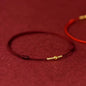 Hand Braided Red Rope Bracelet Copper Lucky Bead Hand Rope Couple Bracelet Simple Buckle Ethnic Original Female Accessory