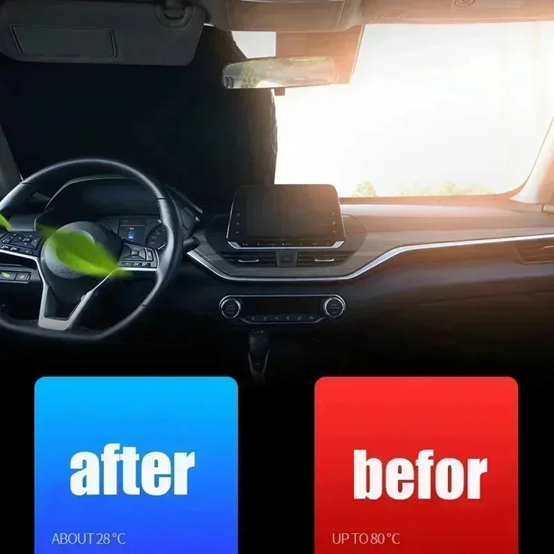 Car Windshield Sun Shade Cover Foldable Visor Protector Interior Anti UV Sun Windscreen Folding Parasol Car Accessories