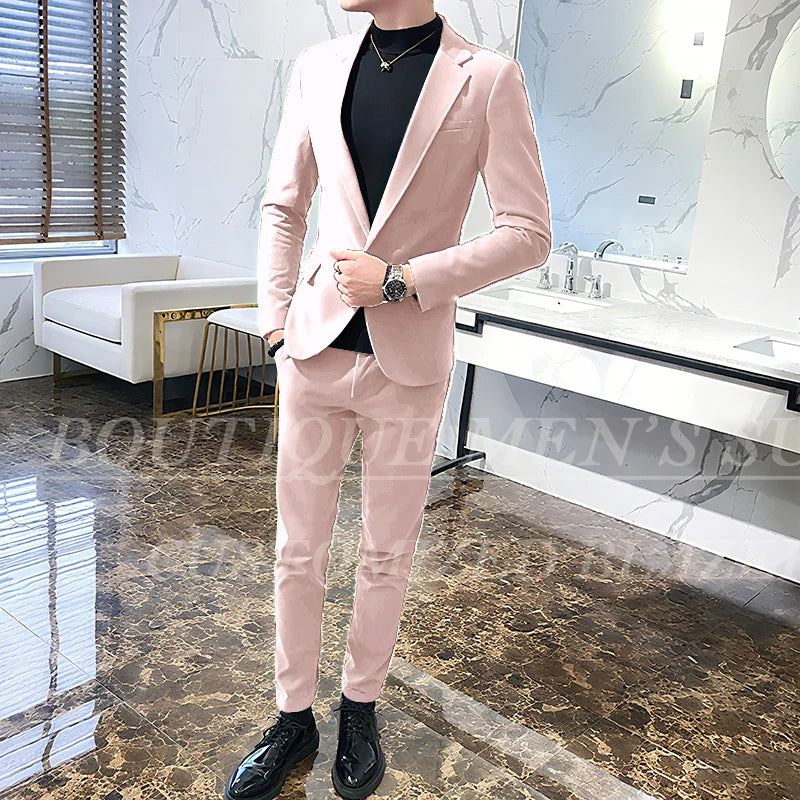 Mens Suits Wine Red Black Green Suits For Man Groom Wedding Velvet Tuxedo Velour Blazer Jackets Pants 2 Piece Costume Homme New