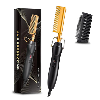 Hot Selling 2-In-1 Straight Hair Comb Portable Fast Heating Copper Straight Hair Comb Salon Professional Styling Tool