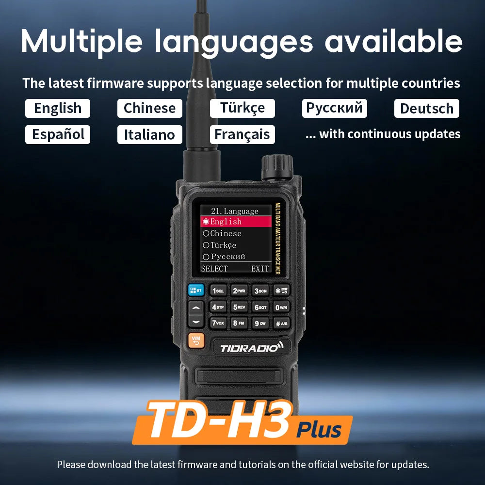 TIDRADIO H3 Plus Long Range Walkie Talkies Wireless Programming Air Band Long Range Tow Way Radio Frequency Copy Station