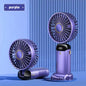 Lenovo Portable Handheld Fan Foldable Neck Hanging Fans 5 Speed USB Rechargeable Fan with Phone Stand & Display Screen 1800mAh