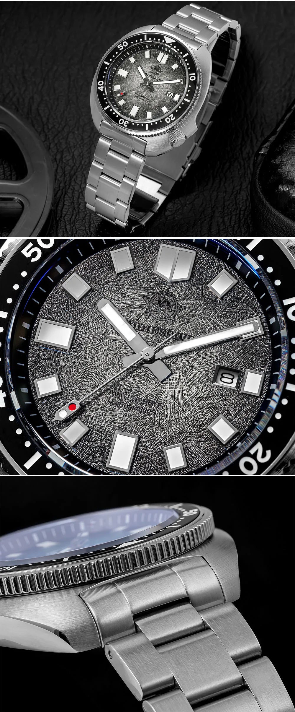 ADDIESDIVE Men Watch Sapphire Glass AR Coated Quartz Watches Luminous 200m Waterproof Turtle Diver Watch Reloj Hombre AD2511
