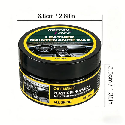 QIFENGHE Plastic Renovation Cream - Car Interior Plastic & Trim Restorer, Revives Faded Black Dashboard & Door Panels, Long-Last