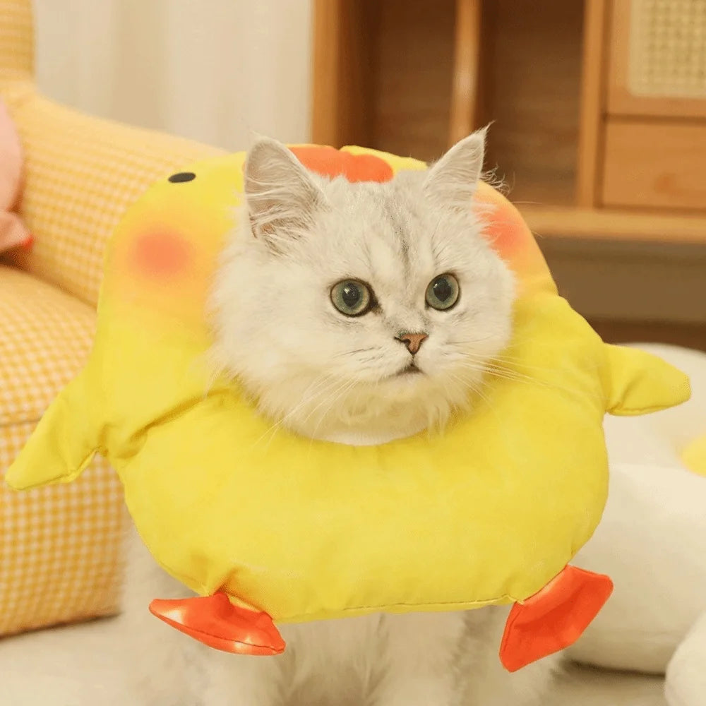 Adjustable Cat Elizabethan Collar Cartoon Comfortable Pet Protective Cone Collar Soft Lightweight Anti-licking Collar