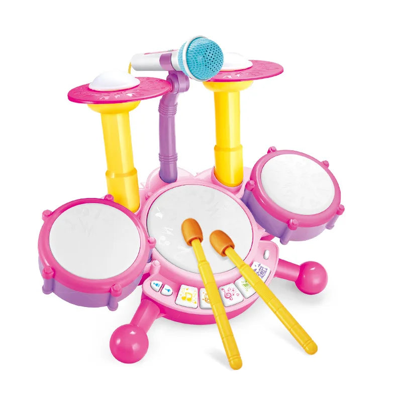 Kids Jazz Drum Set Toddlers Musical Instruments Baby Percussion Educational Learning Toys with Microphone Gifts for Boys Girls