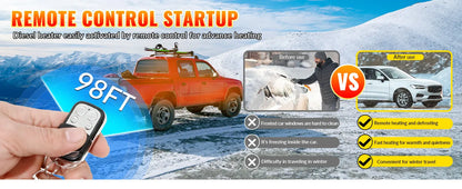 8 kW 12V All-in-One Portable Diesel Air Heater, 0.16–0.52 L/h, Diesel Air Heater 8–36 °C, Adjustable, 15–20 m², Smart LCD Control, 5 L Tank for Boats and Cars