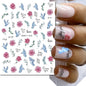 3d Nail Art Decals Elegant White RoyalBlue Roses Flowers Adhesive Sliders Nail Stickers Decoration For Nail Manicure