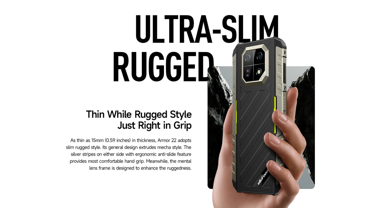 Ulefone Armor 22 Android 14,16GB (8+8GB RAM ),128GB/256GB ROM, 6.58" 120Hz ,6600mAh 33W,NFC,64MP Night Camera, Global Version