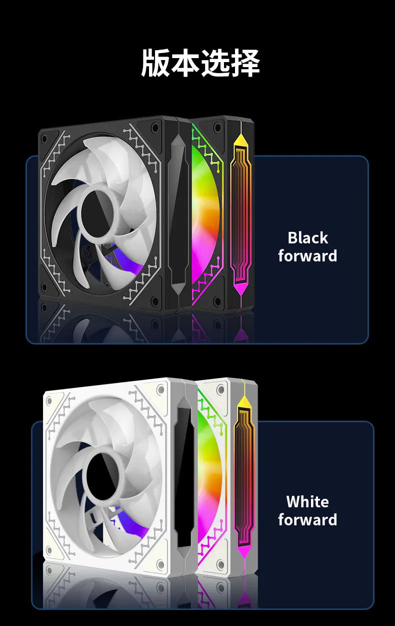 TEUCER Prism12025 PC Case Fan 120mm 5V 3Pin ARGB Cyclic Mirror Light Effect PWM 800 to 2000RPM Cooling Fan 3 Piece Set