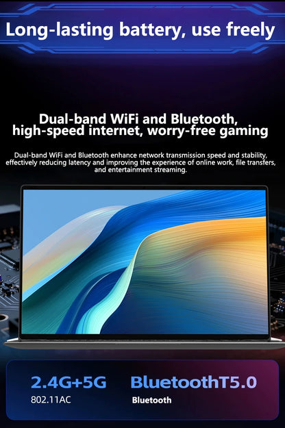 LENO Laptop 14.1" Windows 11 16GB RAM 2TB SSD Intel N3700 Ultra Slim Notebook Gamer 1080P  Display Office Study Computer PC