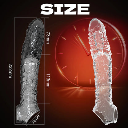 Penis Extension Sleeve Vibration Extend Adult Sex Toys Reusable Penis Sleeve Delay Ejaculation Dick Sleeve Sex toys for Men 18+