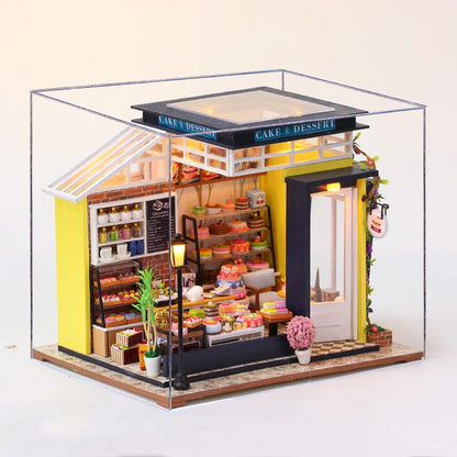 Mini Doll House DIY Small House 3D Puzzle Assembly Building Model Toys Home Bedroom Decoration With Furniture LED Lights Gifts
