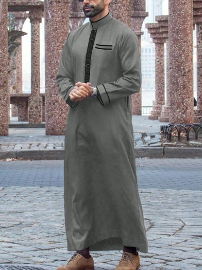Dishdasha Muslim Men Long Robe Jubba Thobe Abaya Embroidery Kimono Islamic Dubai Saudi Abayas Prayer Kaftan Ramadan Morocco 2025