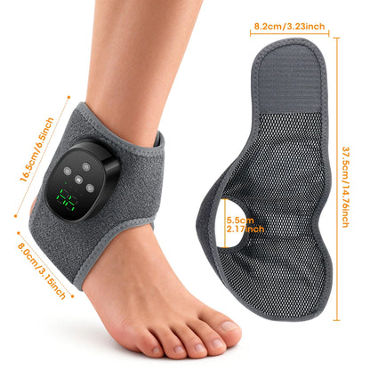 Cordless Electric Ankle Guard 4-Level Heated Vibration Massager Hot Compress Ankle Brace for Left And Right Foot