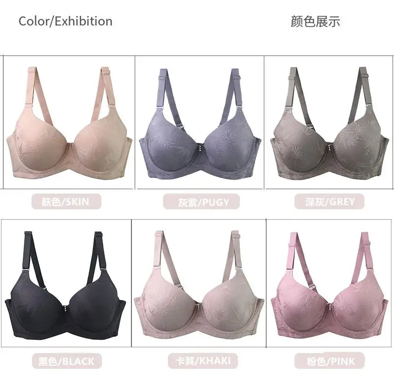 DaiNaFang Sexy Bras For Women Push Up Breathable Adjustable Bow Control Underarm Fat CDE Full Cup Underwear Plus Size Lingerie