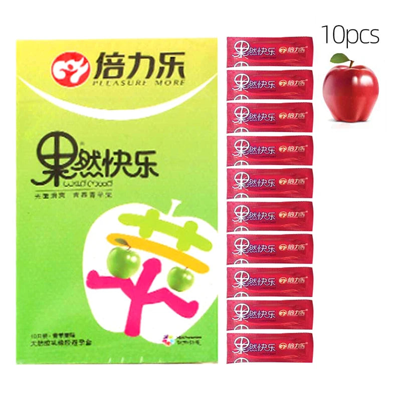 Fruit Flavor Condom 10pcs Ultra Thin Penis Sleeves Adult Sex Toys For Men Watermelon Stimulation Condom Erotic Products Sex Shop