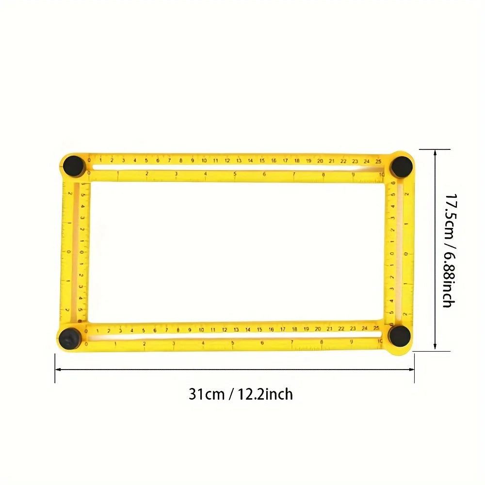 1PC Multi-Functional ABS Plastic 4-Fold Ruler - Foldable Measuring Tool for Woodworking, DIY & Construction