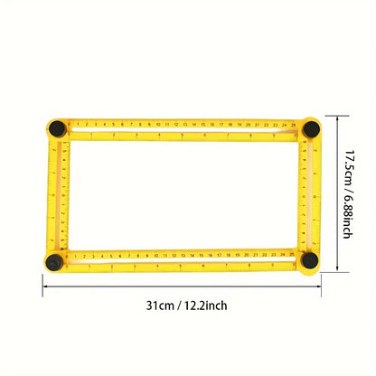 1PC Multi-Functional ABS Plastic 4-Fold Ruler - Foldable Measuring Tool for Woodworking, DIY & Construction