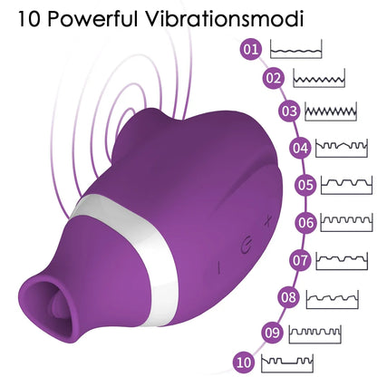 2 in 1 Clit Sucker Vibrator Female for Women G-Spot Sucking  Licking Double Stimulation Nipples Massagers Tongue Sex Toy Adult