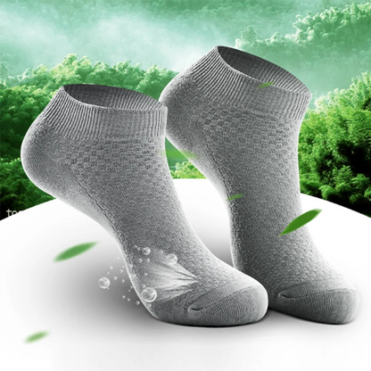 5Pairs/Lot Men's Bamboo Fiber Socks Business Short Breathable Ankle Socks Male Sock High Quality Large Size EU38-44