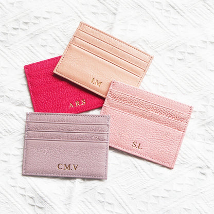 Custom Company Logo Cowhide Card Holder Woman Man Fashion Slim Mini Card Bag Genuine Leather Engrave Name Luxury Casual Purse