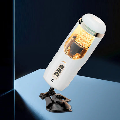 Automatic Male Masturbator Telescopic Vibrator Heating Sexy Voice Suction Cup Electric Pocket Pussy Sex Toys For Men