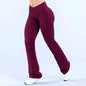 WAREBALL Women Gym Wide-leg Trousers Fitness Sport Pants V Waist Squat Proof Energy Athletic Active Pilates Flared Pants