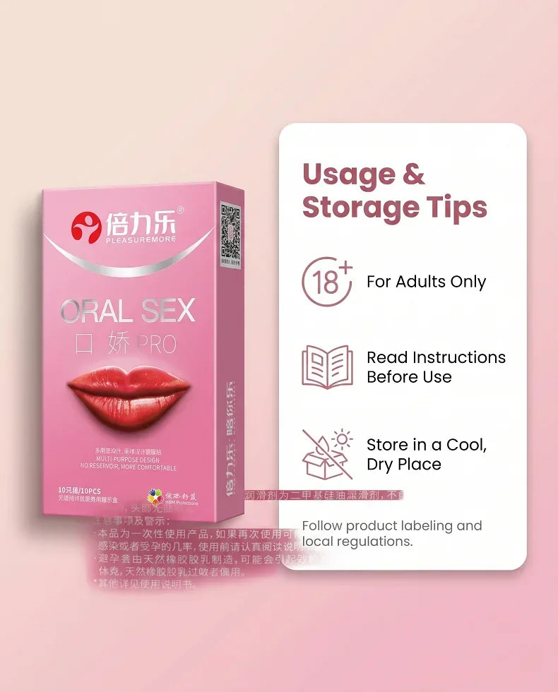 Oral PRO MultiPurpose Condoms No Reservoir Ultra Thin Front Internal Dotted Natural Latex 10pcs-50pcs Men ExtraSensation Beilile