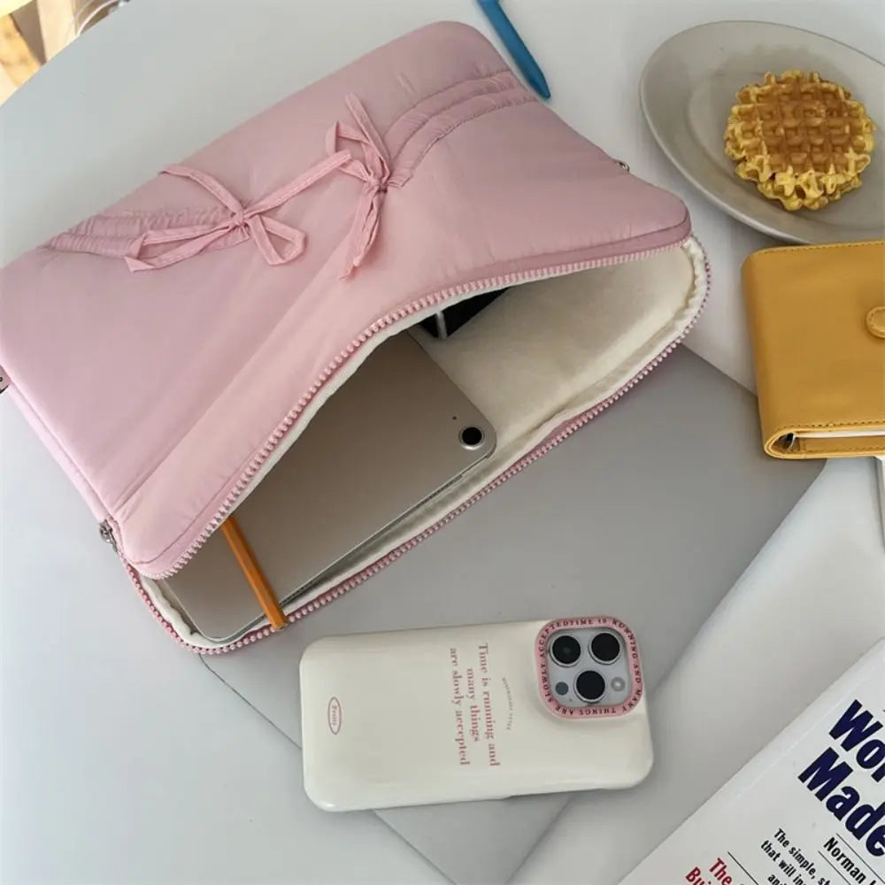 New 11/13/15.6 inch Laptop Sleeve Case Shockproof Bowknot Notebook Cover Ultra Thin Large Capacity Tablet Protective Pouch