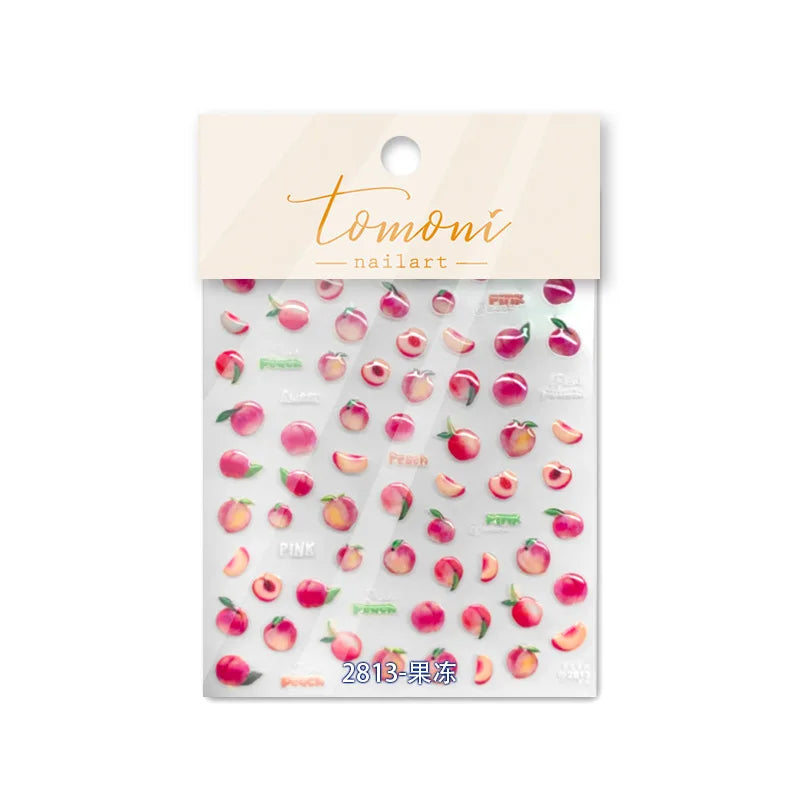 Line Flower Powder Blusher Love Heart High Quality Jelly Series Adhesive Nail Sticker Nail Art Decoration Decals Design T-2830