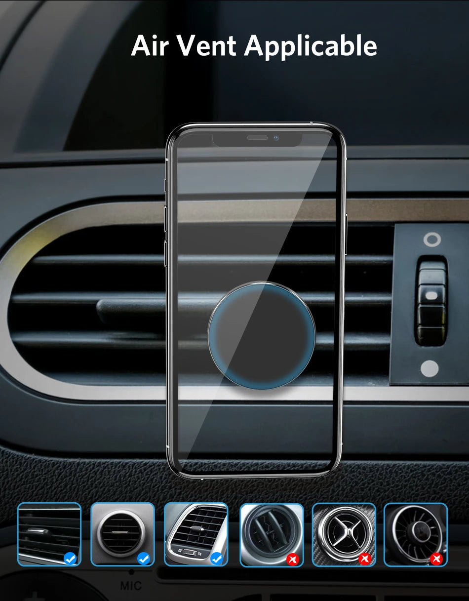 Magnetic Car Mobile Phone Holder Air Vent Clip Smart Phone Stand Mini Magnetic Car GPS Bracket For iPhone Huawei Xiaomi Realme