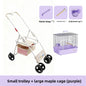 Foldable Lightweight Parrot Stroller Outdoor Travel Pet Carrier with Storage Space