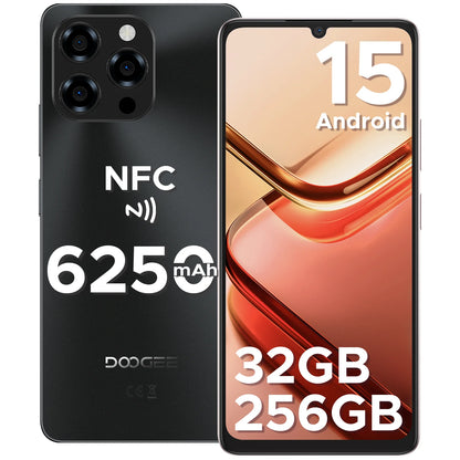 Global Version DOOGEE Note58 Pro Smartphone 6.75" HD+ Display 32GB(8+24) 256GB 6250mAh Battery NFC Android 15 Mobile Phone