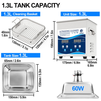 Ultrasonic Cleaner Glass Jewelry Watch Tools 1L 40KHz Ultrasonic Cleaning Machine 60W 120W Ultrasound Bath Degas Semiwave