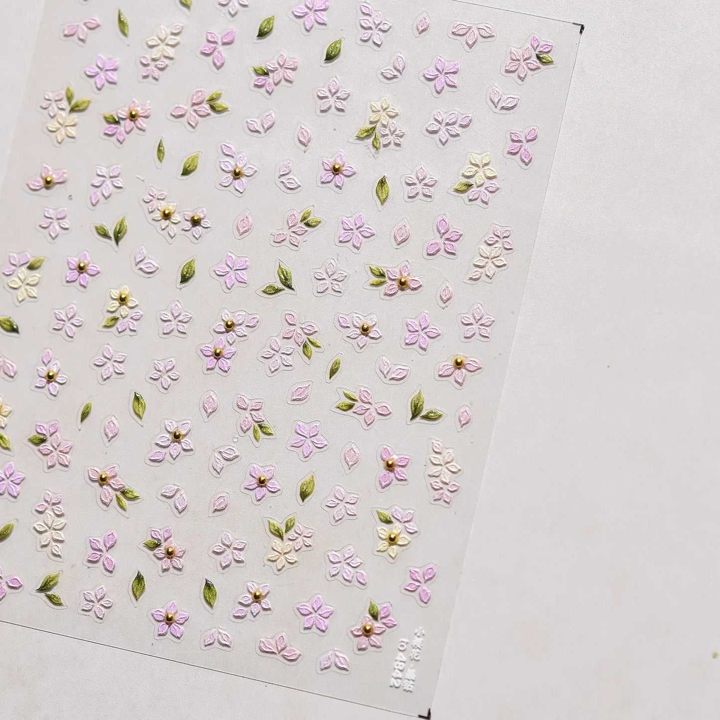 White Flower Petal Cherry Blossom Peach Blossom Falling Petal Floral Gradient 5D Self Adhesive Nail Art Sticker Manicure Decals