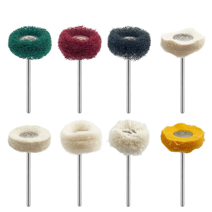 10Pcs/Bag Dental Odontologia Polishing Brush Wheel Rotary Tools 2.35mm HP Shank Wool Goat Cotton Black Buff Dentistry Laborator