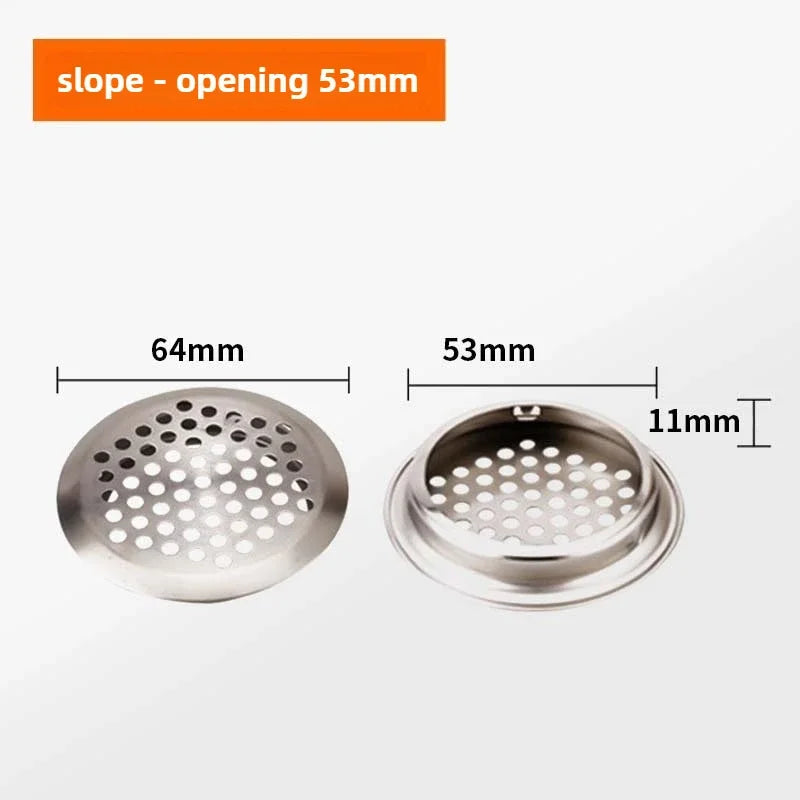 10pcs Round Cabinet Air Duct Vent Dia.19-53mm Stainless Steel Louver Mesh Hole Plug Decoration Cover Wardrobe Grille Ventilation