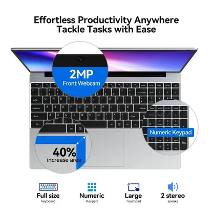 HOT LENO 15.6" Laptop Windows 11 32GB 2TB Intel Core i9 9900 1920*1080 HD Gaming Computer PC Gamer office Ultra Slim Notebook