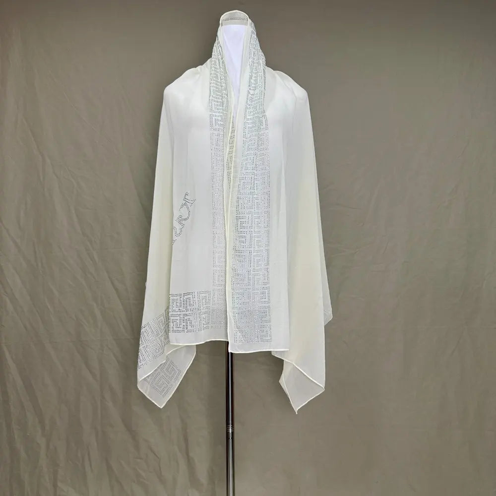 On Sale 2025 New African Net Hijab Scarf for Muslim Women African Dubai Islam Headscarf Embroidery Shawls Voile