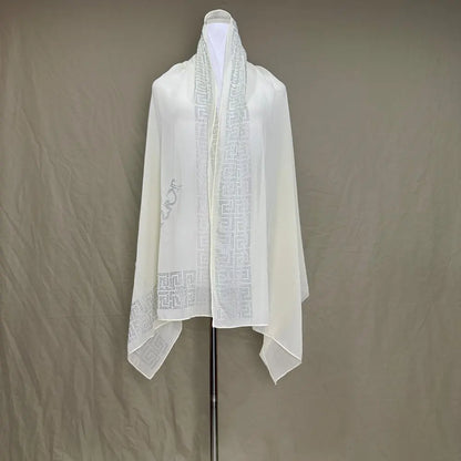 On Sale 2025 New African Net Hijab Scarf for Muslim Women African Dubai Islam Headscarf Embroidery Shawls Voile