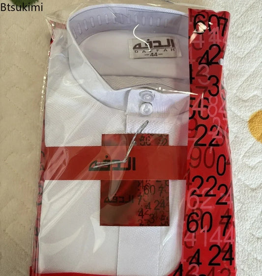 New Islamic Kaftan Children Jubba Thobe Muslim Boys Abaya Kids Burqas White Arab Stand Collar Long Sleeved Robe Muslim Fashion